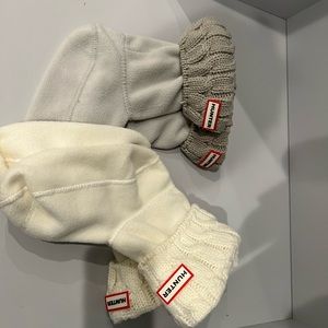 Hunter short boots socks cable knit New